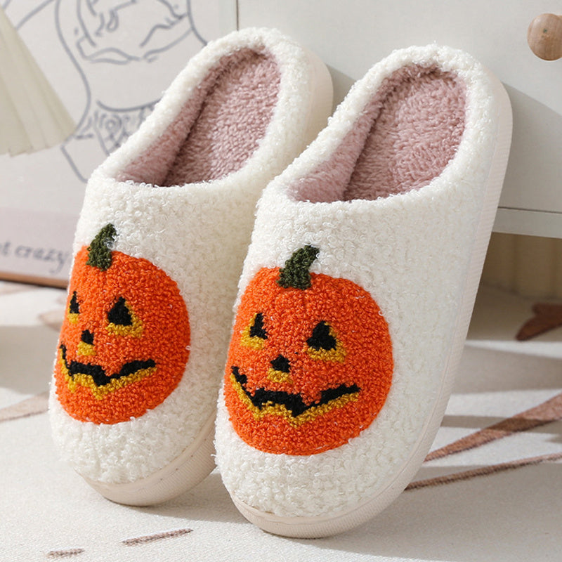 Halloween Round Pumpkin Indoor Slippers