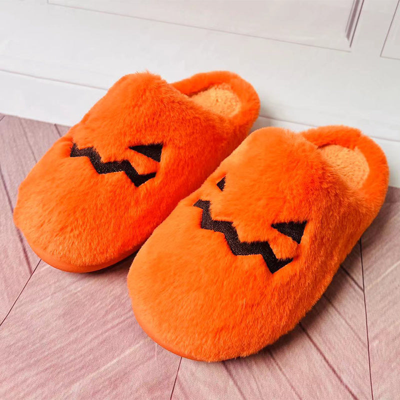 Cozy Halloween pumpkin slippers