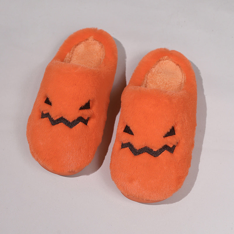 Cozy Halloween pumpkin slippers