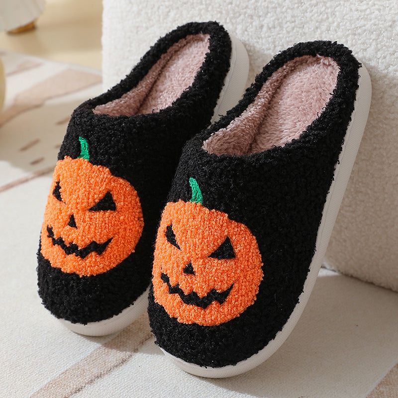 Halloween Round Pumpkin Indoor Slippers