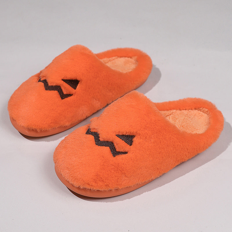 Cozy Halloween pumpkin slippers