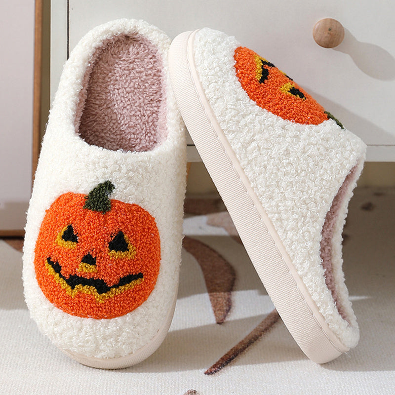 Halloween Round Pumpkin Indoor Slippers